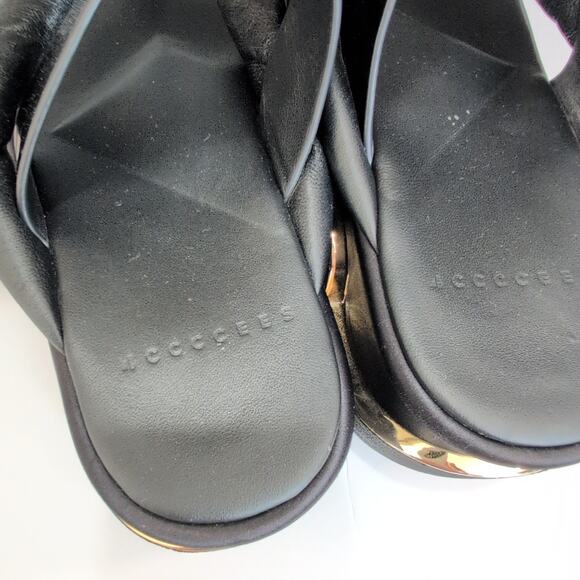4CCCCEES Eclipse Sling Shoe Black Thong Sandal Platform Leather 39 US 8-8.5 $350 - Picture 11 of 14